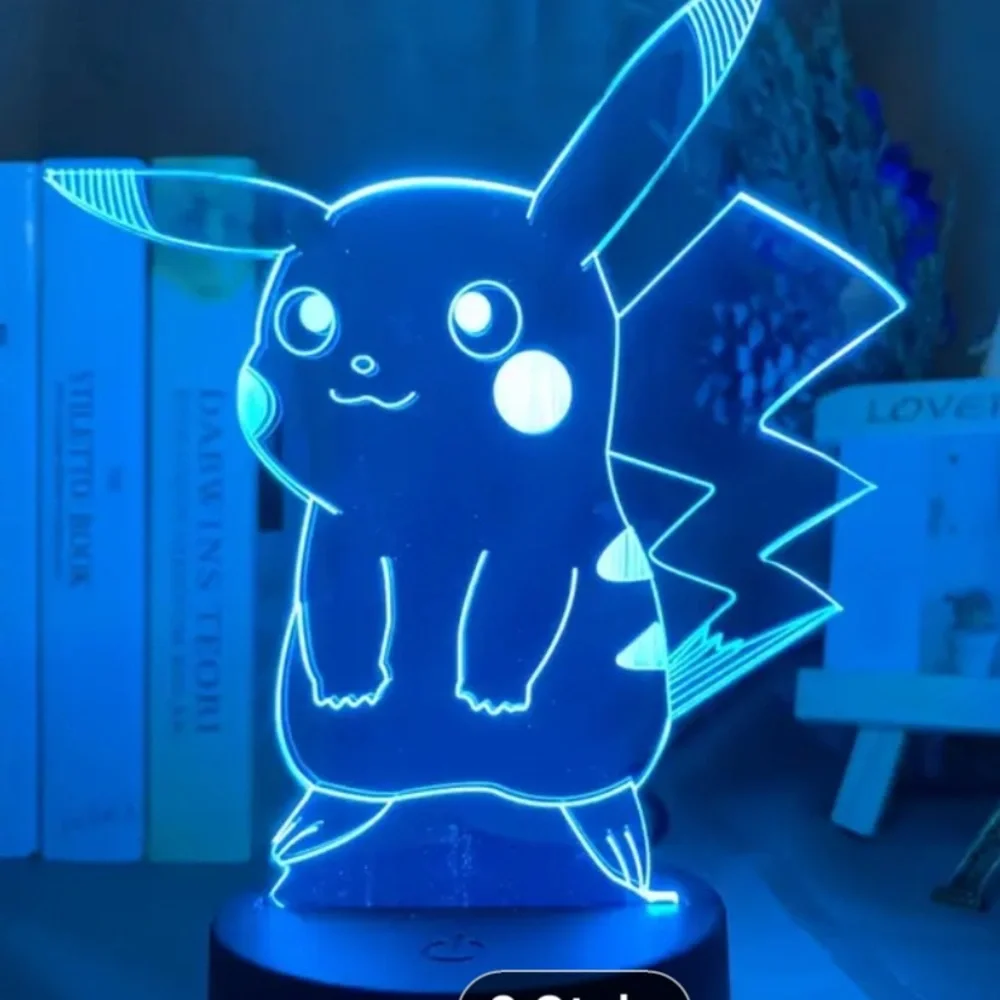 PIKACHU COLOR CHANGING LAMP WITH REMOTE-GREAT FOR THE COLLECTOR & A CHILD’S ROOM - Picture 1 of 6